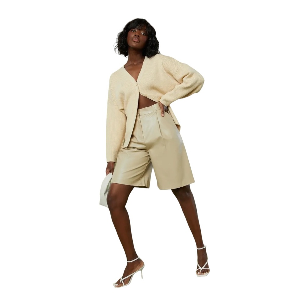 Oak and Fort Vegan Leather Shorts, NWT